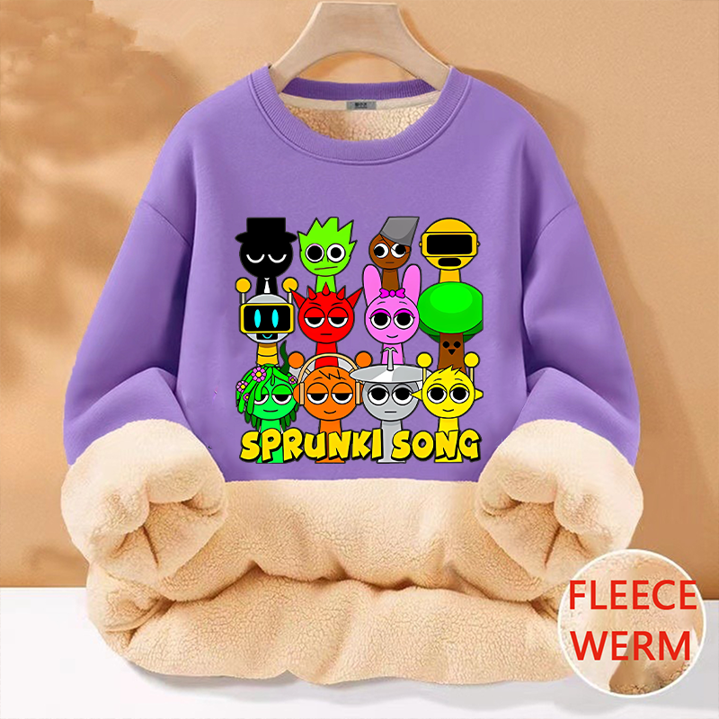 Winter Clothing Game - Sprunki Sweatshirt Children Thick Fleece Tops