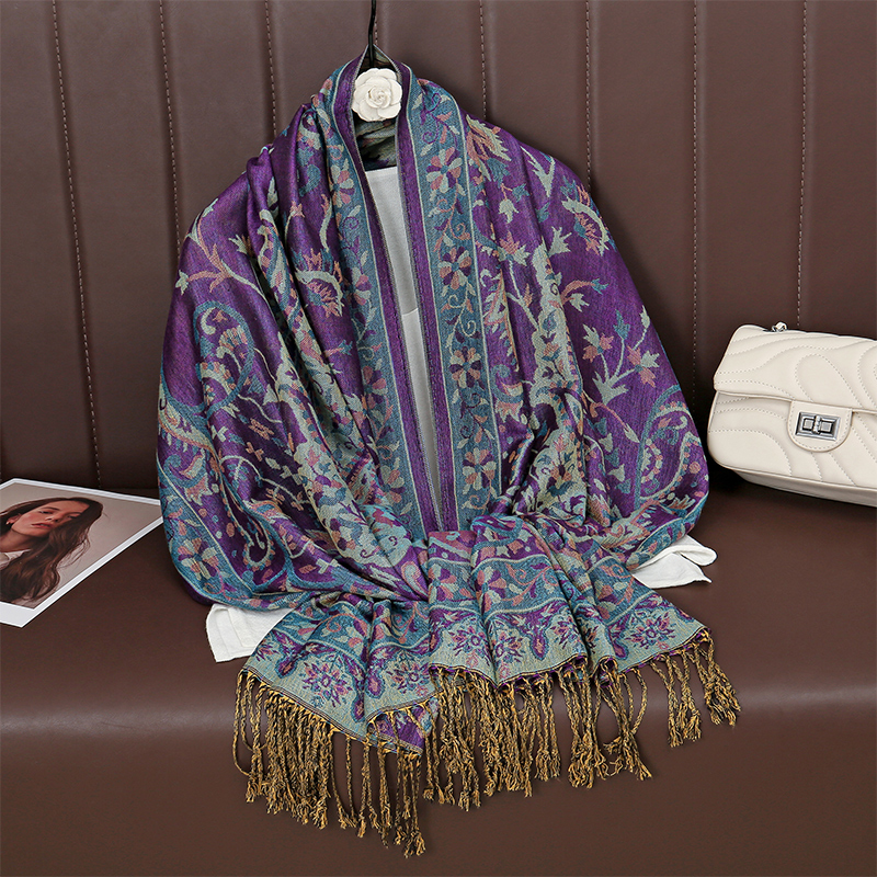 Cashmere Scarf Wrap - Ethnic Style Outdoor Women Retro Jacquard