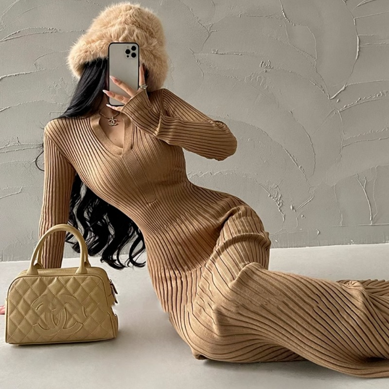 Winter Clothing On Sale - Sexy Daring Female Knit Dress Elastic