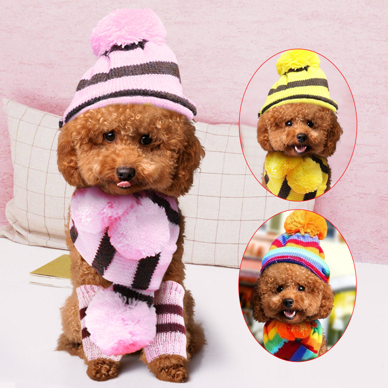 Rainbow Stripe Knitted Dog Win - Winter Clothing Leg Warmers incelemesi ve fiyatı