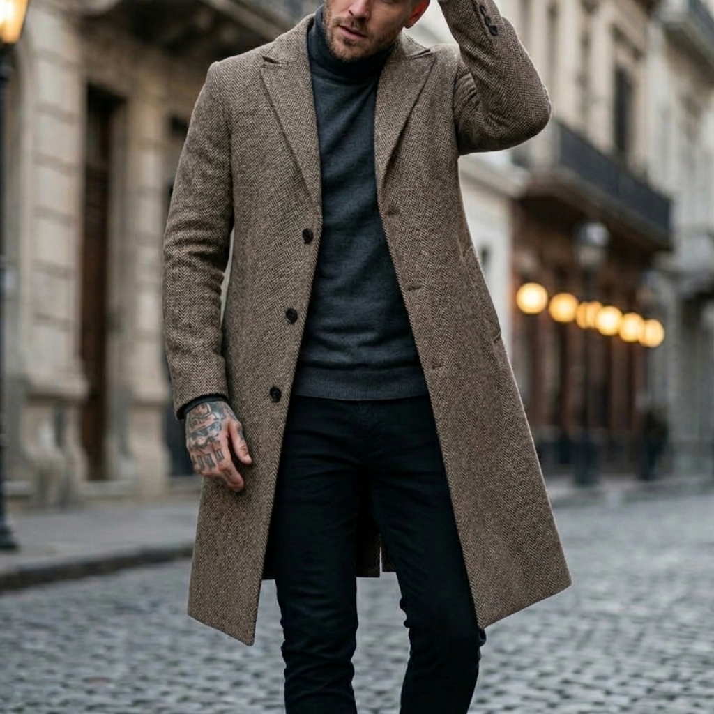 Fall/Winter Men's Striped Coat - Winter Clothing Patterns incelemesi ve fiyatı