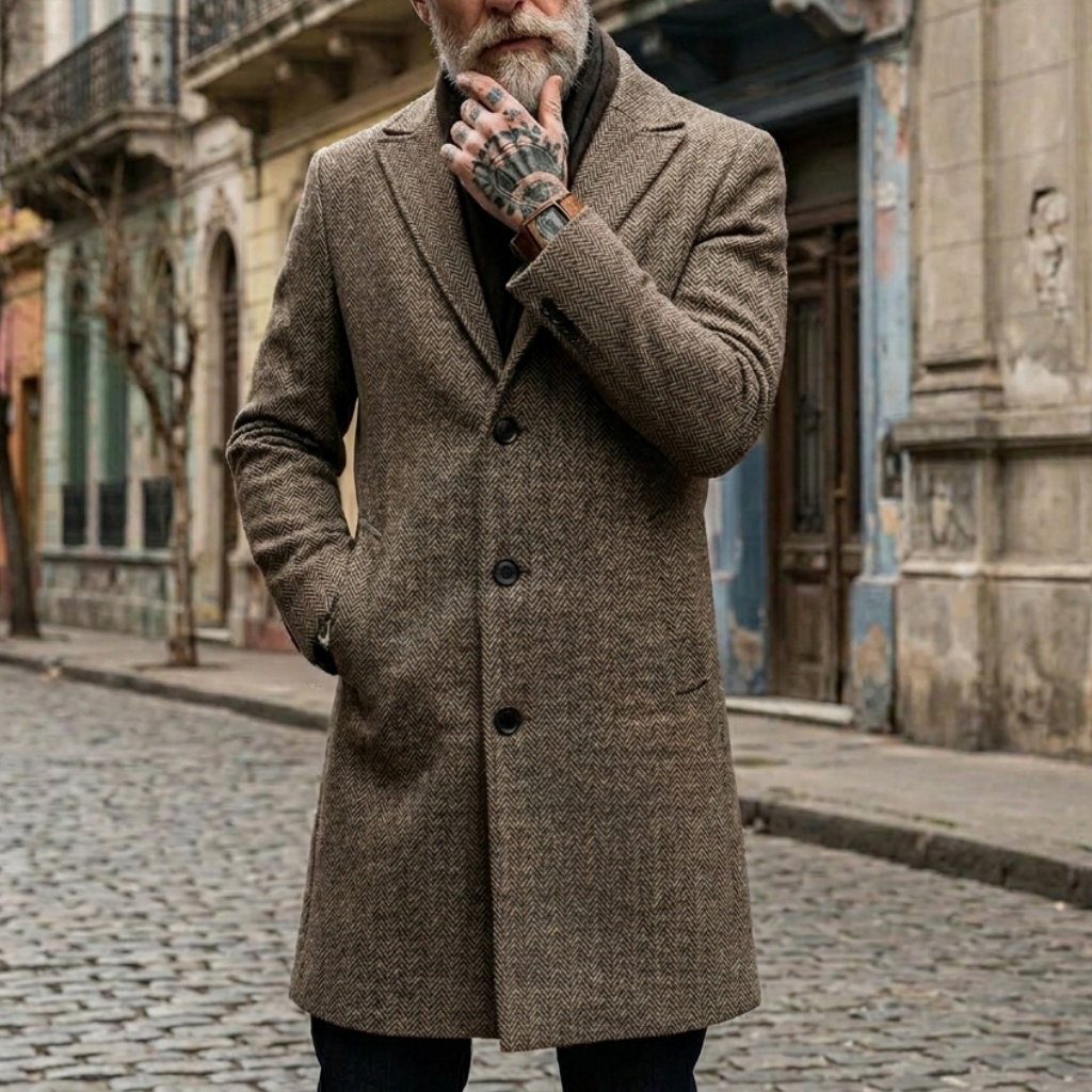 Fall/Winter Men's Striped Coat - Winter Clothing Patterns incelemesi ve fiyatı