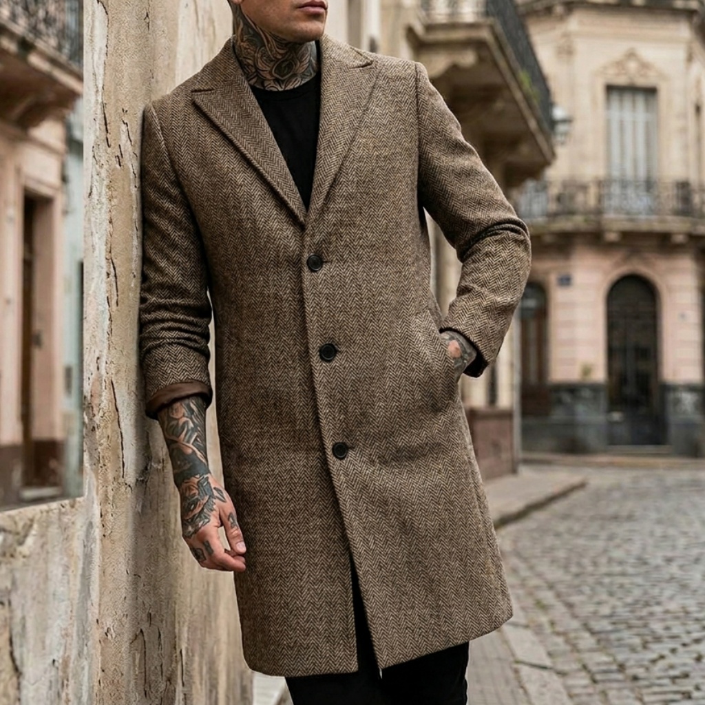 Fall/Winter Men's Striped Coat - Winter Clothing Patterns incelemesi ve fiyatı
