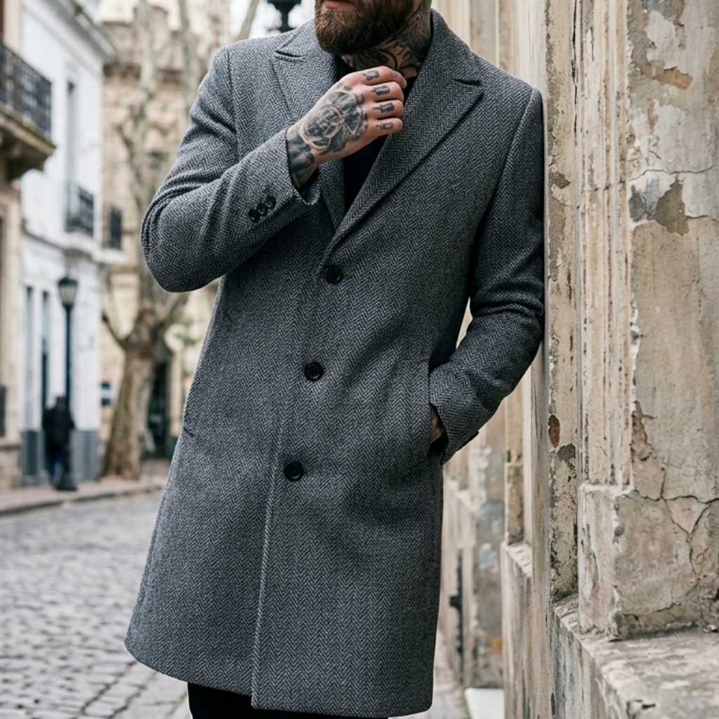 Fall/Winter Men's Striped Coat - Winter Clothing Patterns incelemesi ve fiyatı