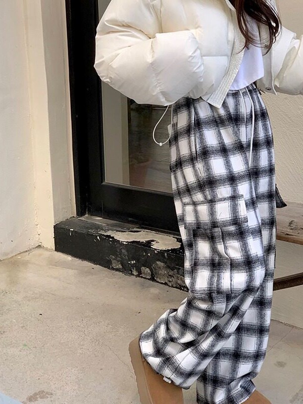 Plaid Workwear Pants Korean St - Winter Clothing Activity incelemesi ve fiyatı
