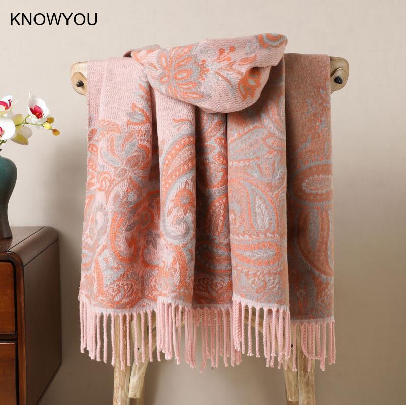 Reversible Jacquard Warm Cashm - Cashmere Scarf Wrap incelemesi ve fiyatı