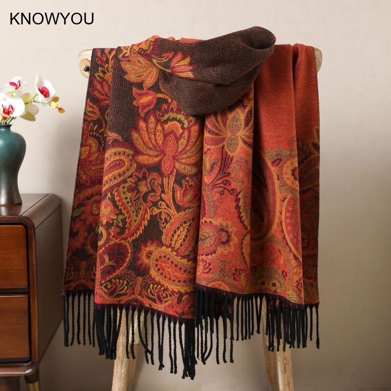 Reversible Jacquard Warm Cashm - Cashmere Scarf Wrap incelemesi ve fiyatı