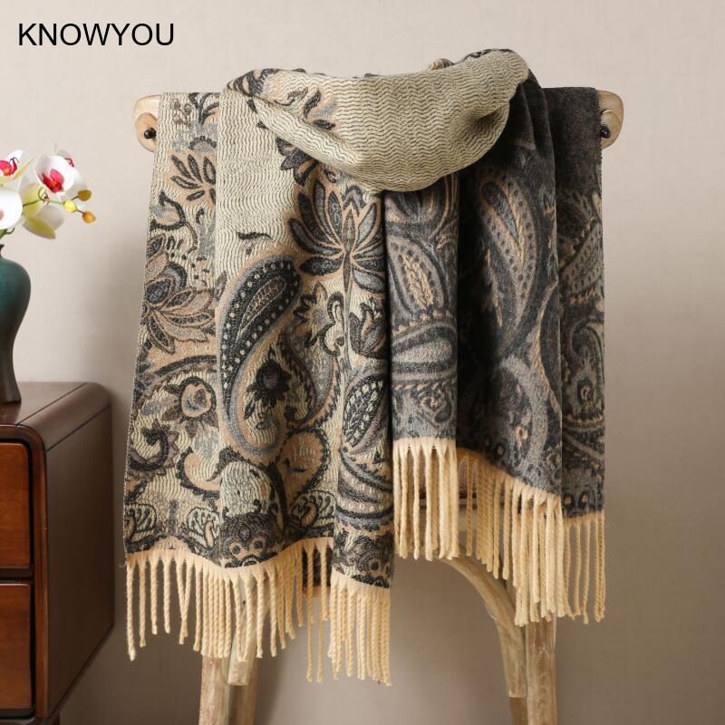 Reversible Jacquard Warm Cashm - Cashmere Scarf Wrap incelemesi ve fiyatı
